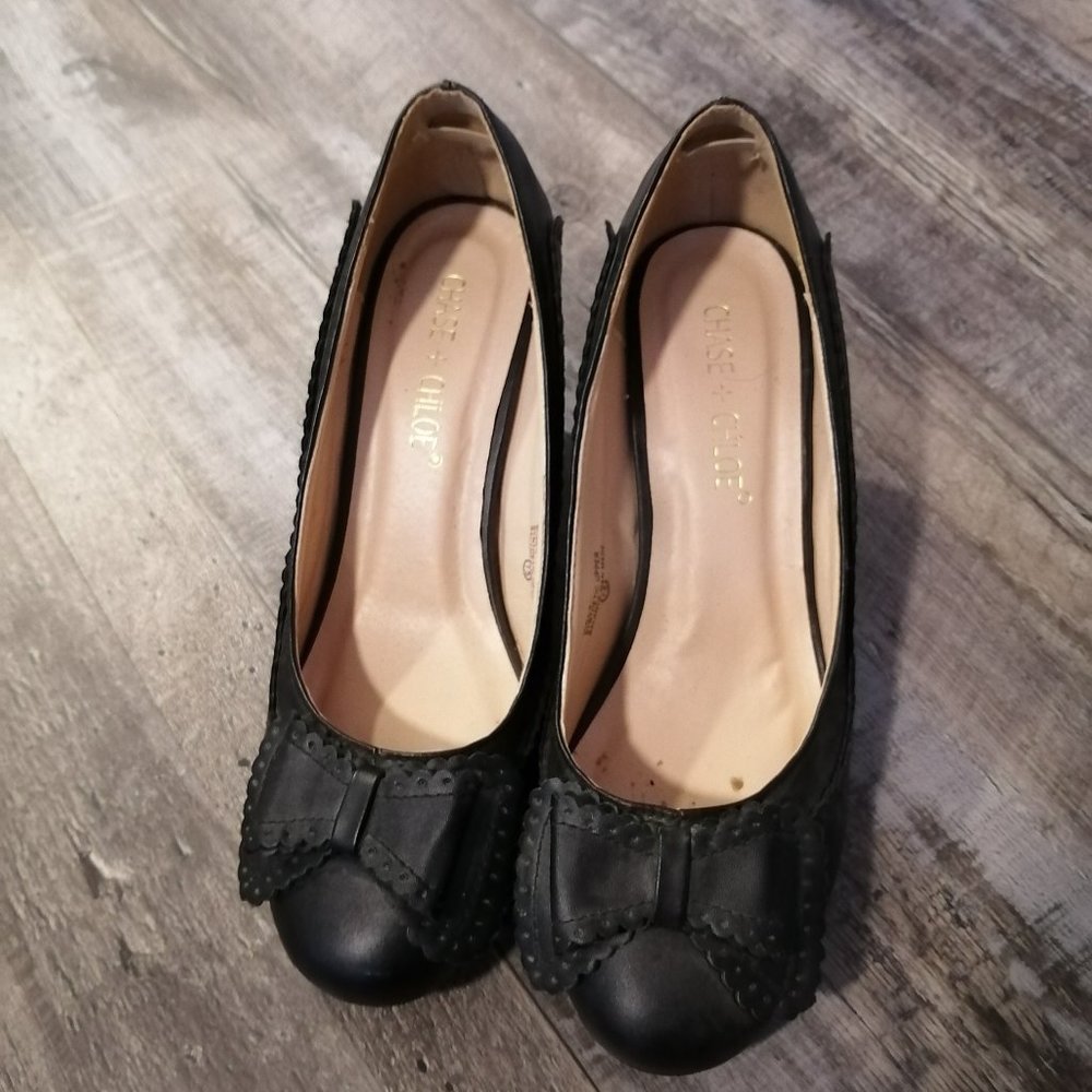 Black Chase + Chloe Retro Heels